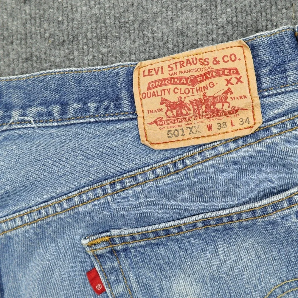 Vintage‎ Levis 501 XX Jeans Men 36x32 Blue Straight Button Fly Classic
